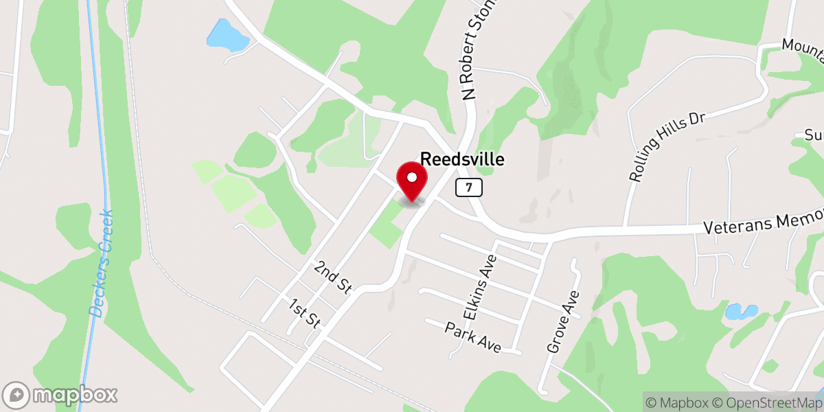 Map showing location of Reedsville United Methodist