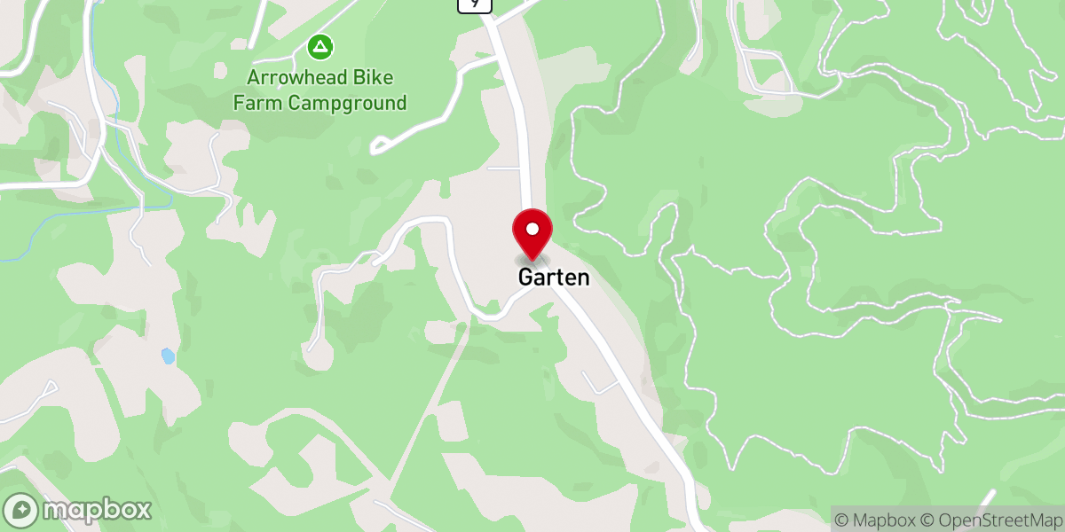 Map showing location of Garten Pentecostal Holiness Church