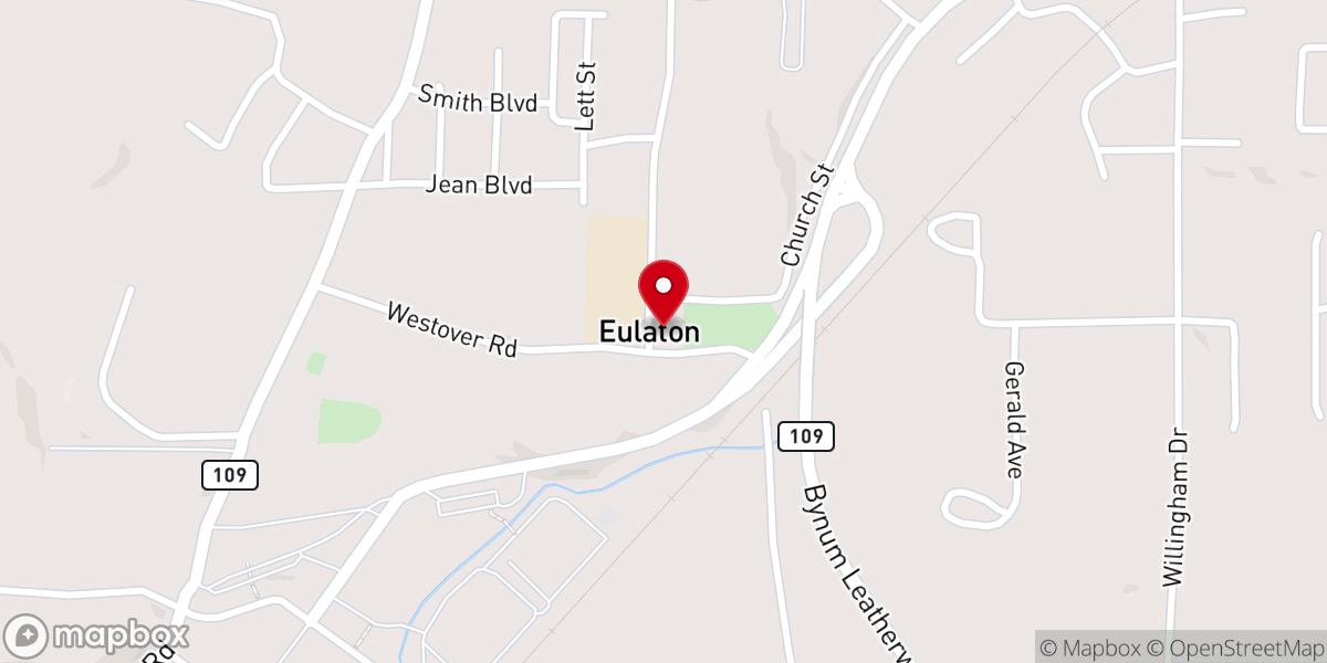 Map showing location of Eulaton United Methodist Church
