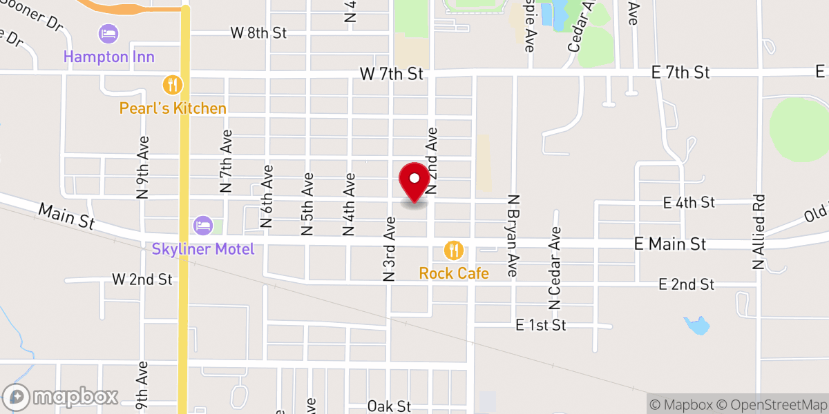 Map showing location of Stroud United Methodist Church