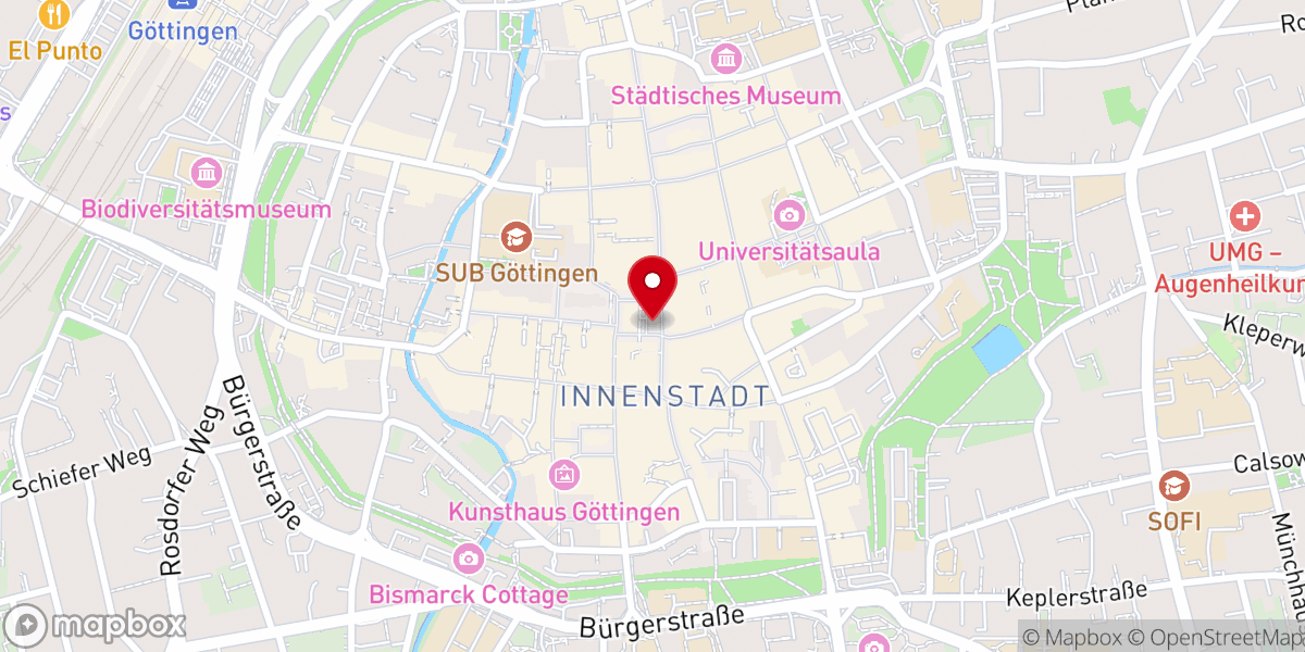Map showing location of Gänseliesel-Brunnen