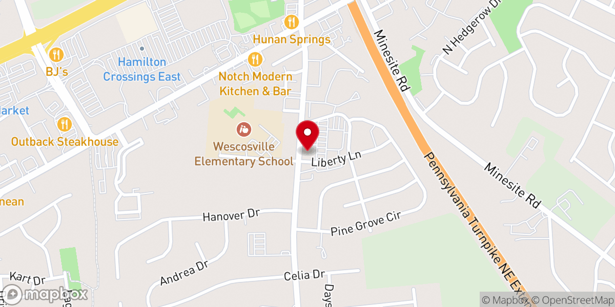 Map showing location of Bible Fellowship Church