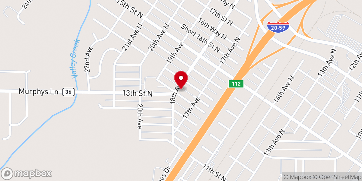 Map showing location of Bessemer Church of God