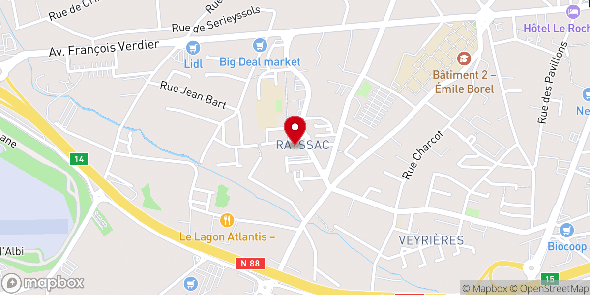 Map showing location of Église Saint-Jean de Rayssac