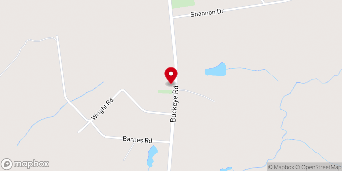 Map showing location of Brown Grove Baptist Church