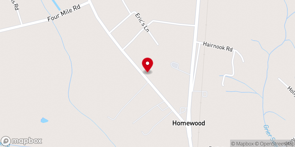 Map showing location of Homewood Church
