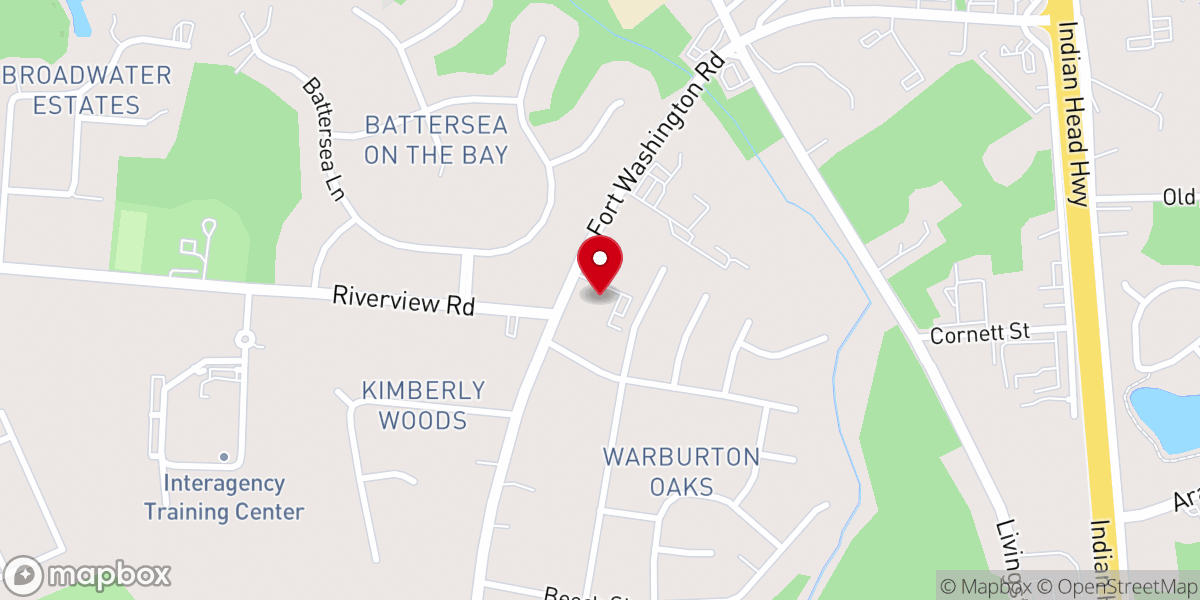 Map showing location of Fort Washington Baptist Church