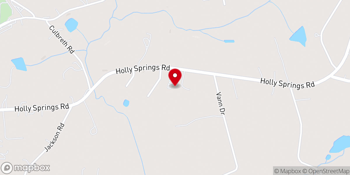 Map showing location of Community Bible Church of Holly Springs