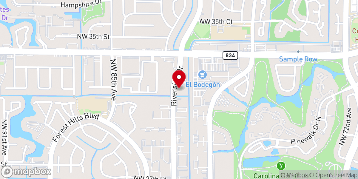 Map showing location of Living Word Christian Center
