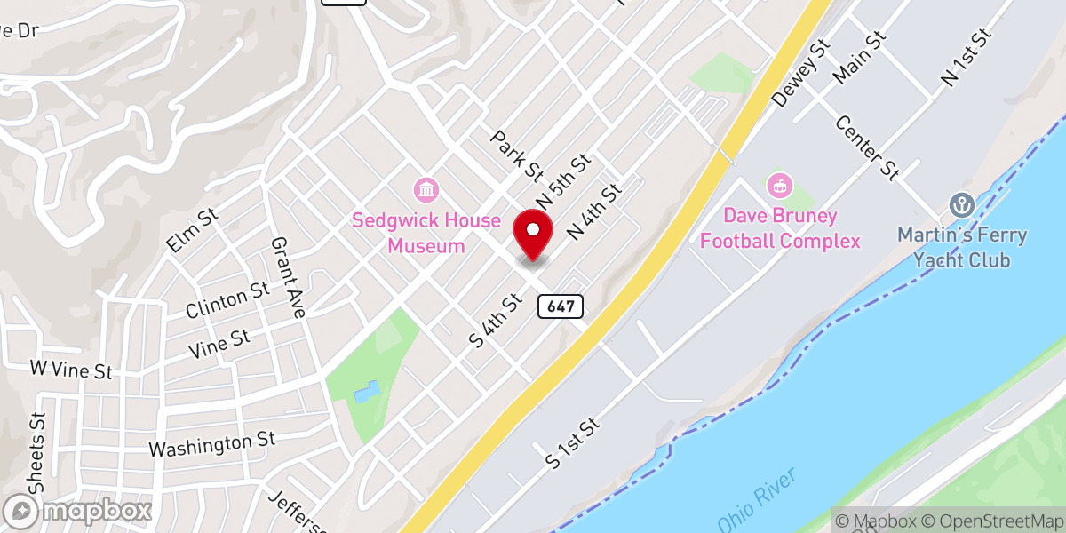 Map showing location of Grace Presbyterian Church