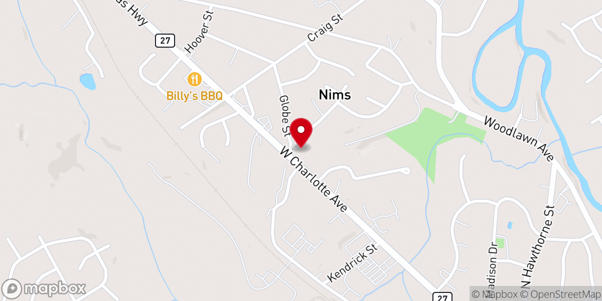 Map showing location of Harvest Church