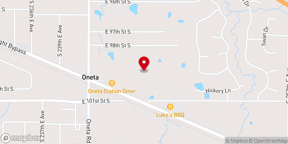 Map showing location of Oneta Holiness Church