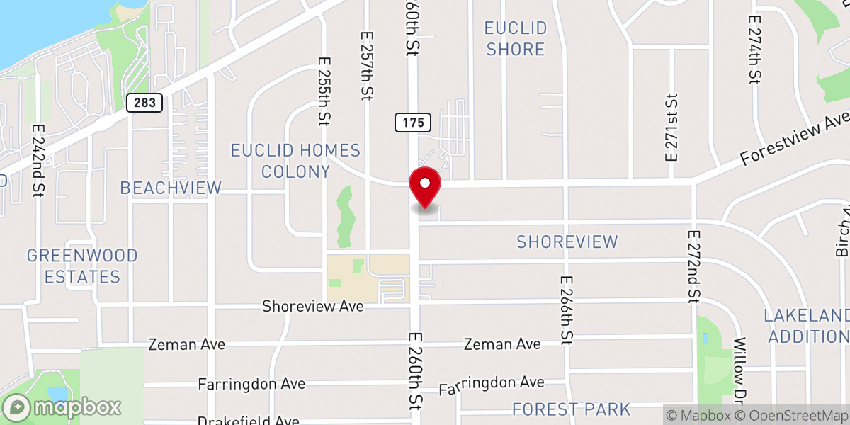 Map showing location of Euclid Lutheran Church