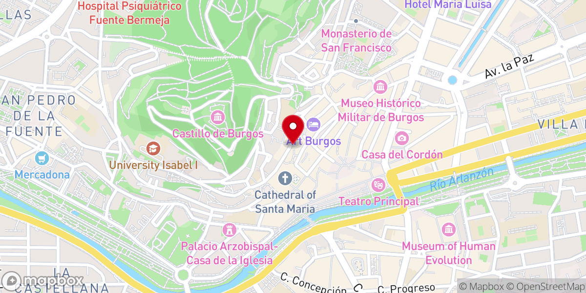 Map showing location of Mirador hacia la Catedral de Burgos
