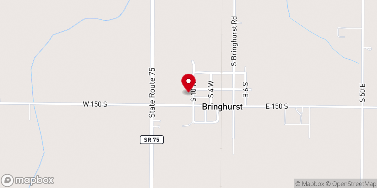 Map showing location of Bringhurst Community Church