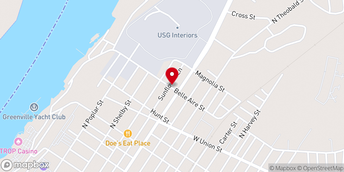 Map showing location of Evergreen Baptist Church