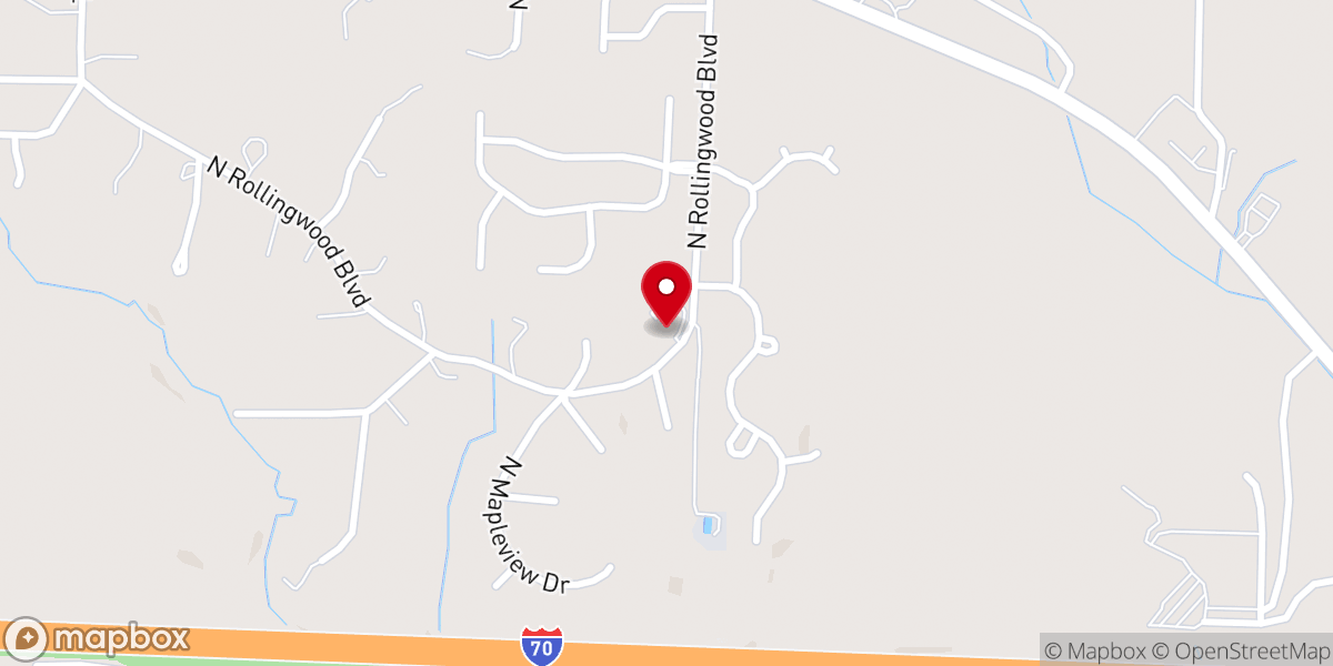 Map showing location of Midway Heights Baptist Church