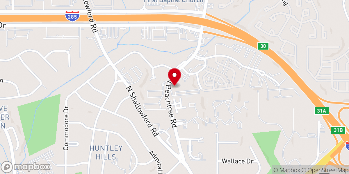 Map showing location of Korean Central Presbyterian of Atlanta