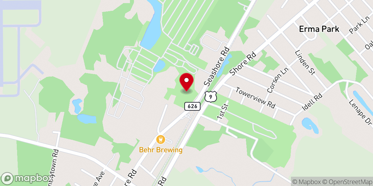 Map showing location of Cape May Holiness-Erma Camp