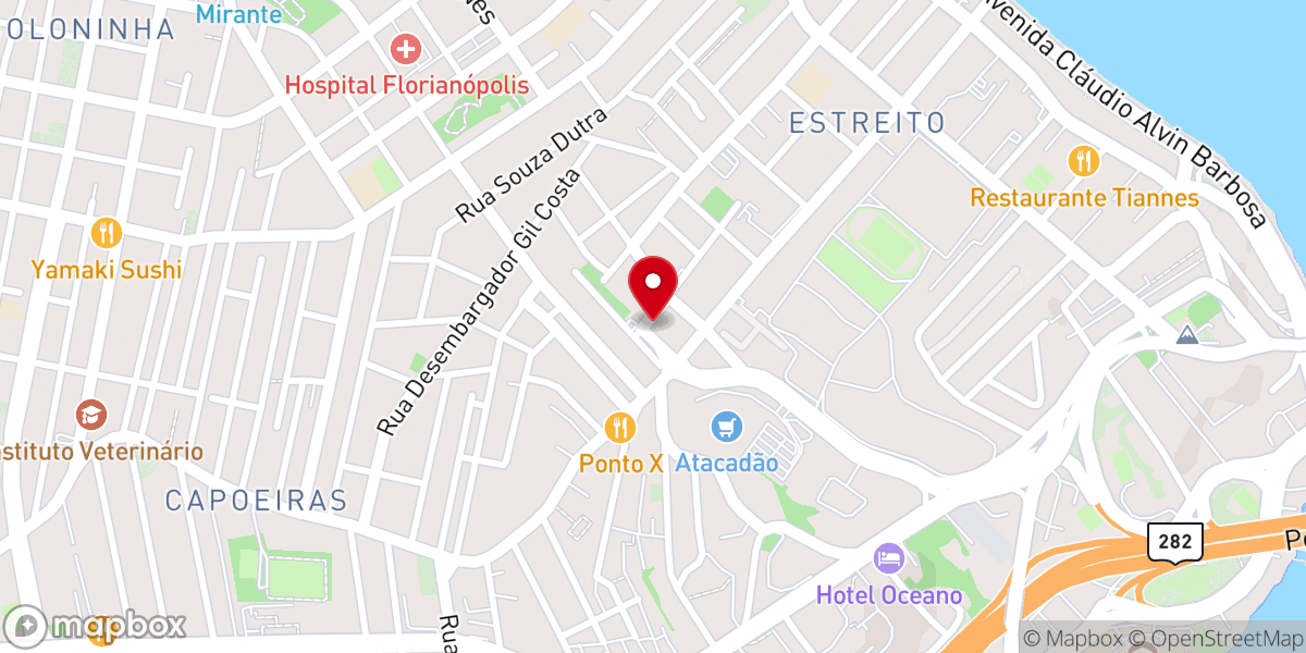Map showing location of Igreja Embaixada do Reino de Deus em Florianópolis