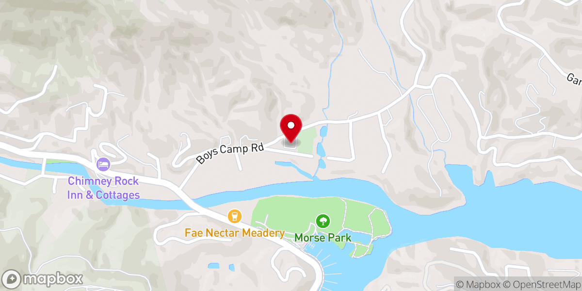 Map showing location of Chimney Rock Baptist Church