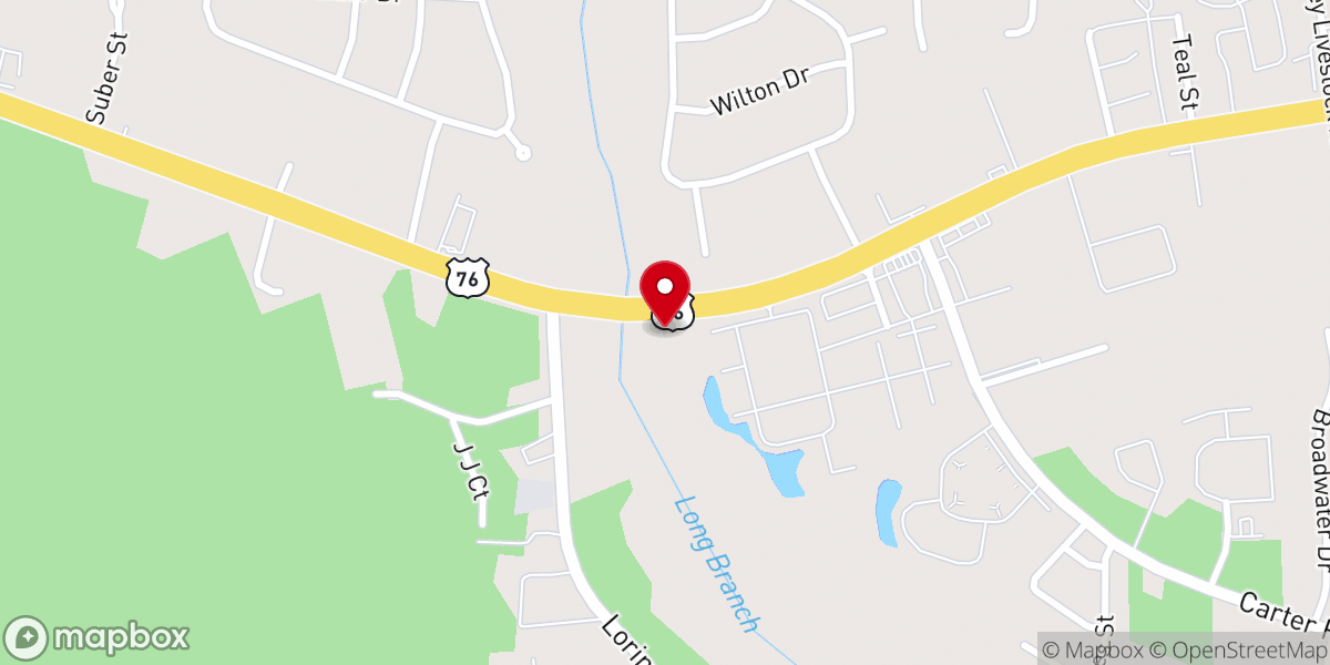 Map showing location of Woodland Church of Christ