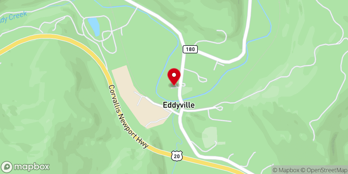 Map showing location of Eddyville Community Church