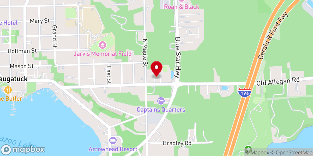Map showing location of Riverside Church of Saugatuck