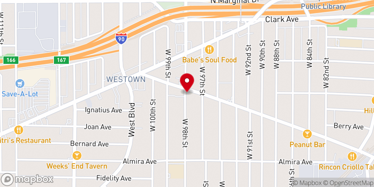 Map showing location of Ethiopian St. Mary Orthodox Church