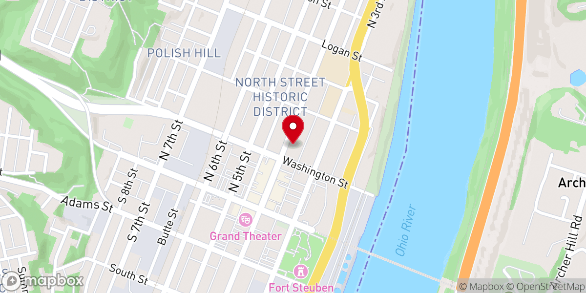 Map showing location of First Christian Church