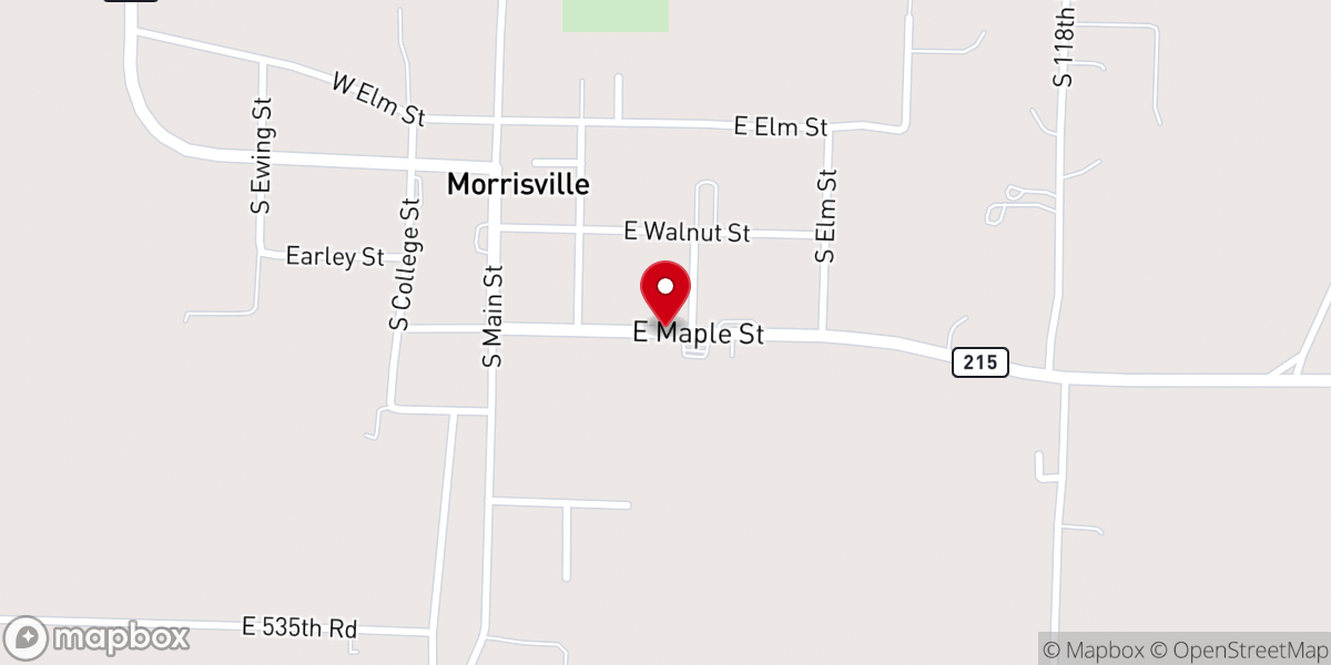 Map showing location of Morrisville Assembly of God