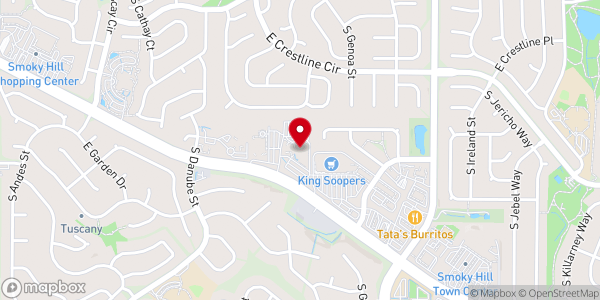 Map showing location of OneLife Church - Centennial