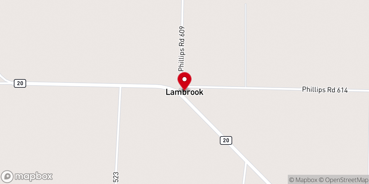 Map showing location of Lambrook Baptist Church