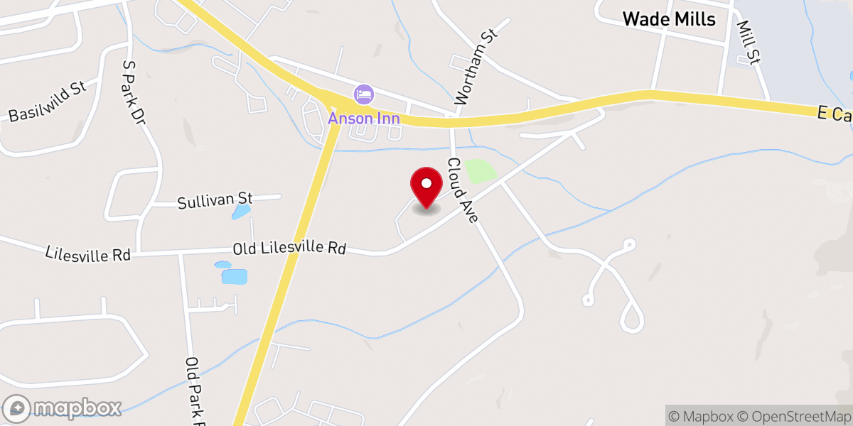 Map showing location of Cathedral Baptist Church