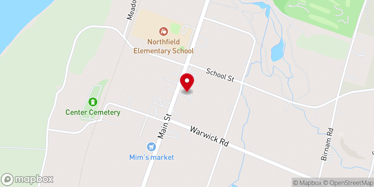 Map showing location of Northfield Baptist Church