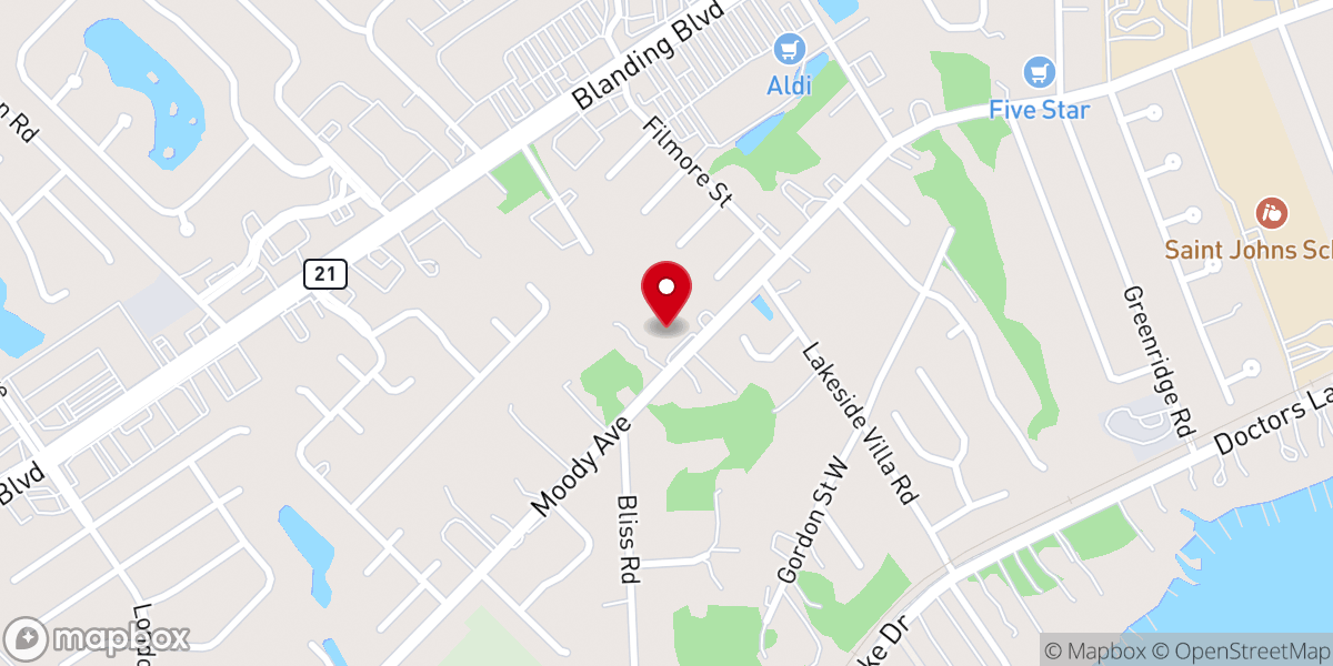 Map showing location of Berean Baptist Church of Orange Park Inc