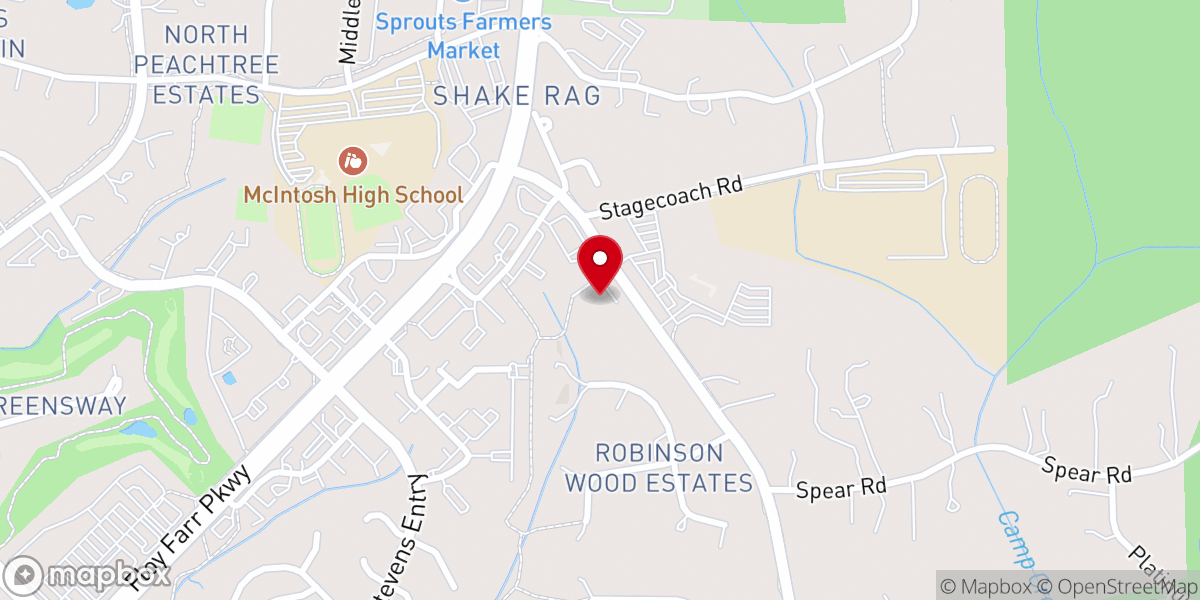 Map showing location of PEACHTREE