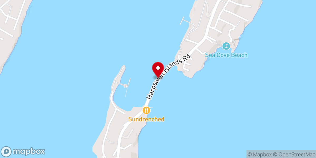 Map showing location of Bailey Island Bridge