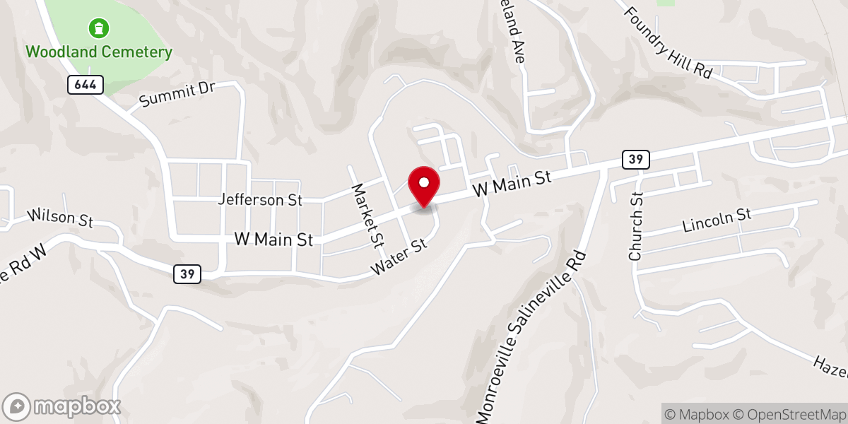 Map showing location of Salineville Church of Christ