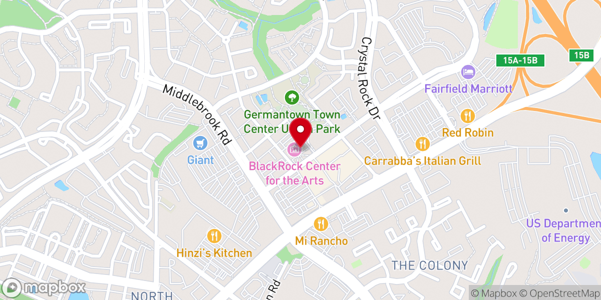 Map showing location of BlackRock Center for the Arts