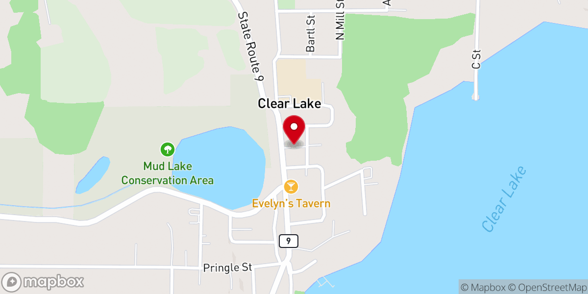 Map showing location of Clear Lake Food Bank
