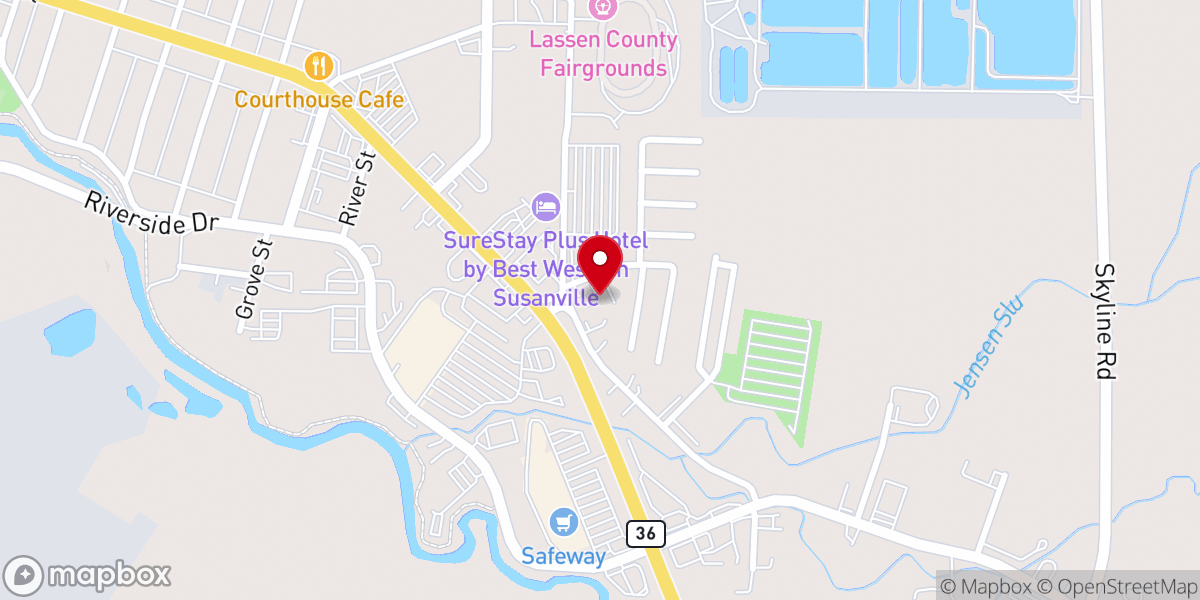 Map showing location of Super 8 by Wyndham Susanville