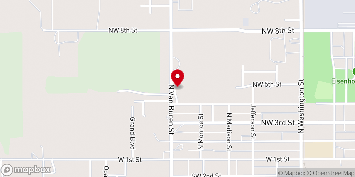 Map showing location of Abilene Bible Baptist Church