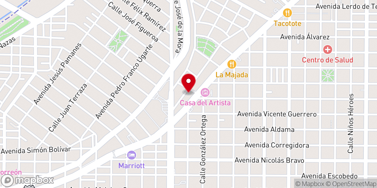Map showing location of Parroquia de los Ángeles