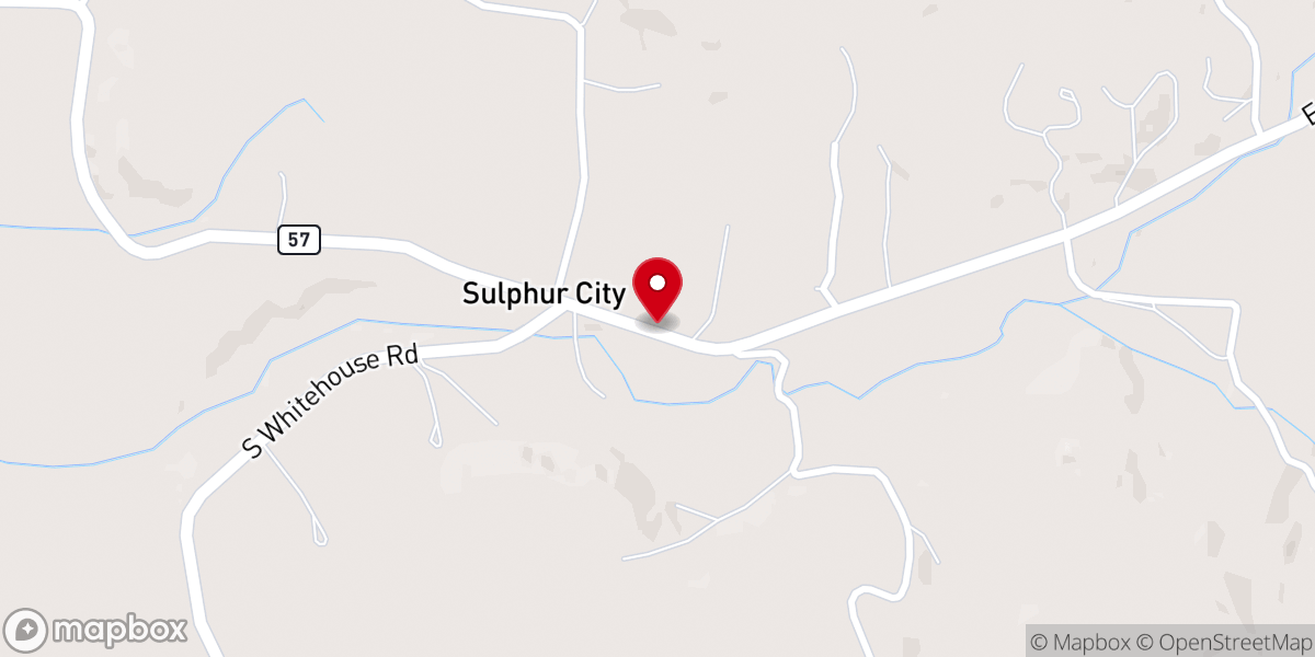 Map showing location of Sulphur City Baptist Church