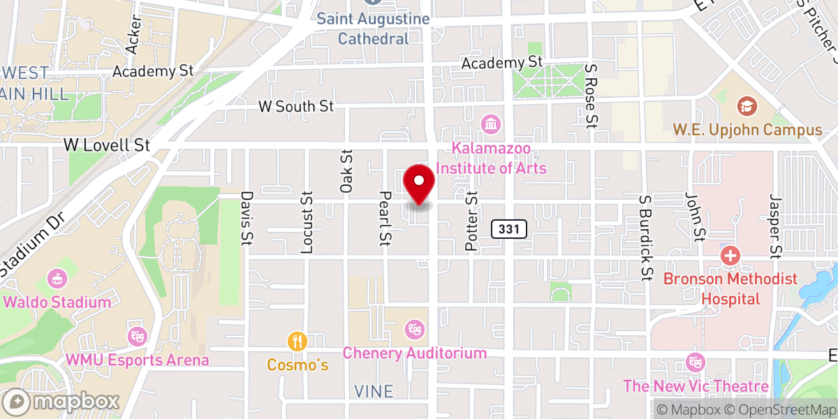 Map showing location of Trinity Lutheran Church