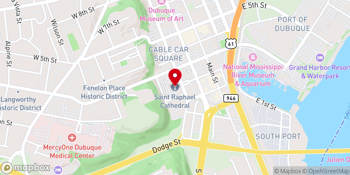 Map showing location of Saint Raphael Cathedral