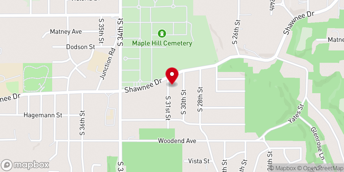 Map showing location of Maple Hill Baptist Church