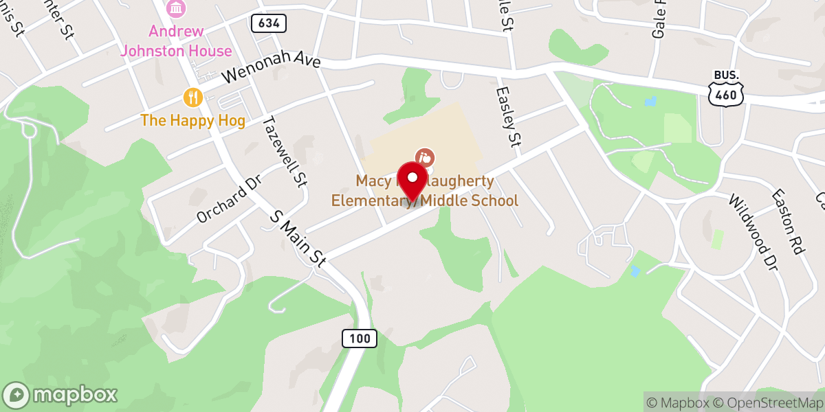 Map showing location of Pearisburg Church of God