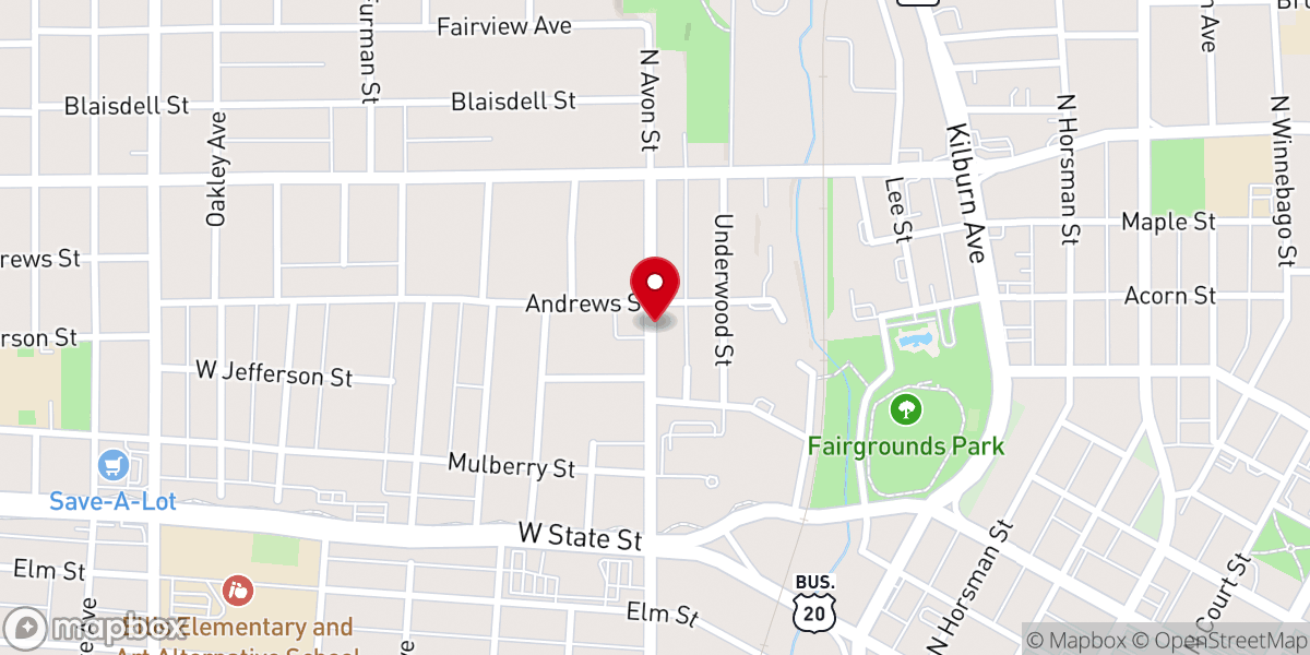 Map showing location of Rock Valley Friends Meeting House